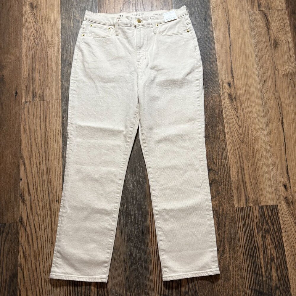 J. Crew High-Rise Straight Leg Jeans in Natural Cream - Picture 2 of 7